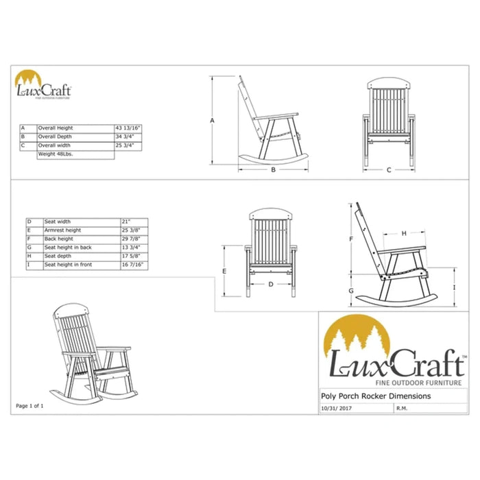 LuxCraft Porch Rocker