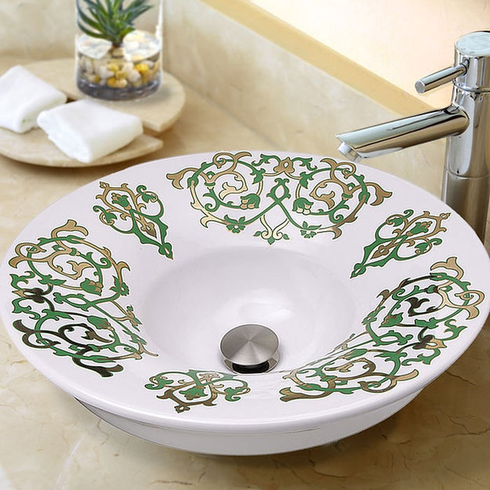 Regatta Collection Nantucket Sinks Lugano Fireclay Hand-decorated Vanity Sink