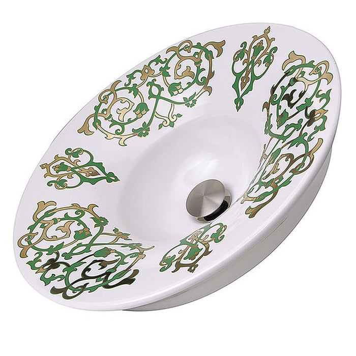 Regatta Collection Nantucket Sinks Lugano Fireclay Hand-decorated Vanity Sink