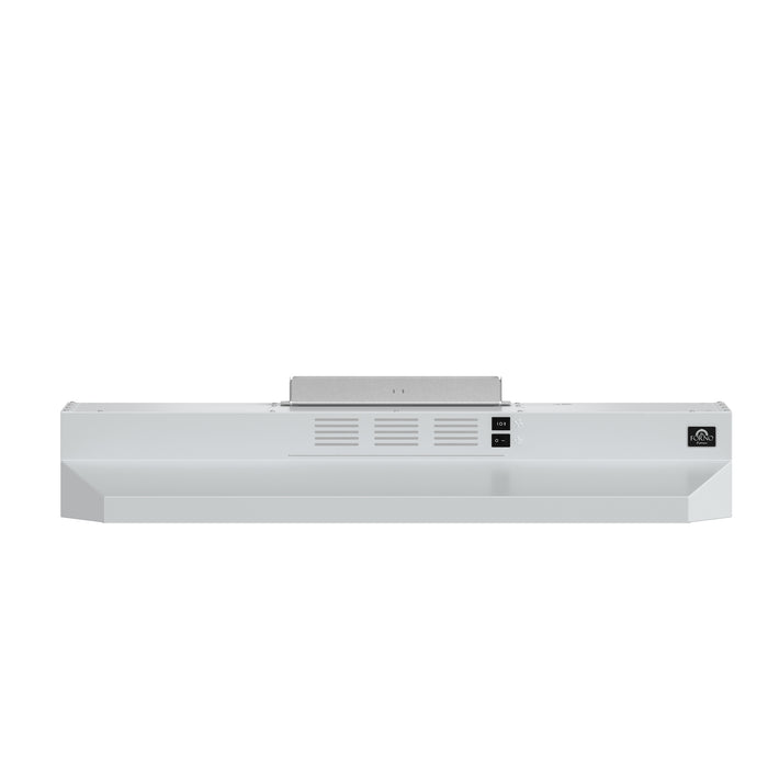 Forno Cappa 30-Inch Under Cabinet Range Hood, White, 200 CFM, Convertible, LED Lighting