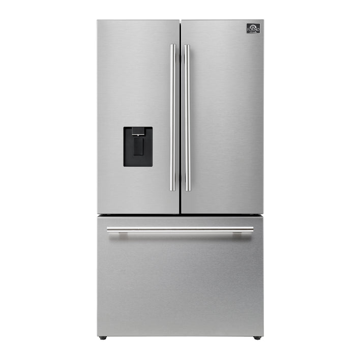 Forno Aosta 36-Inch French Door Refrigerator, Stainless Steel, 22.4 cu.ft, External Water Dispenser, Automatic Ice Maker, ENERGY STAR Certified