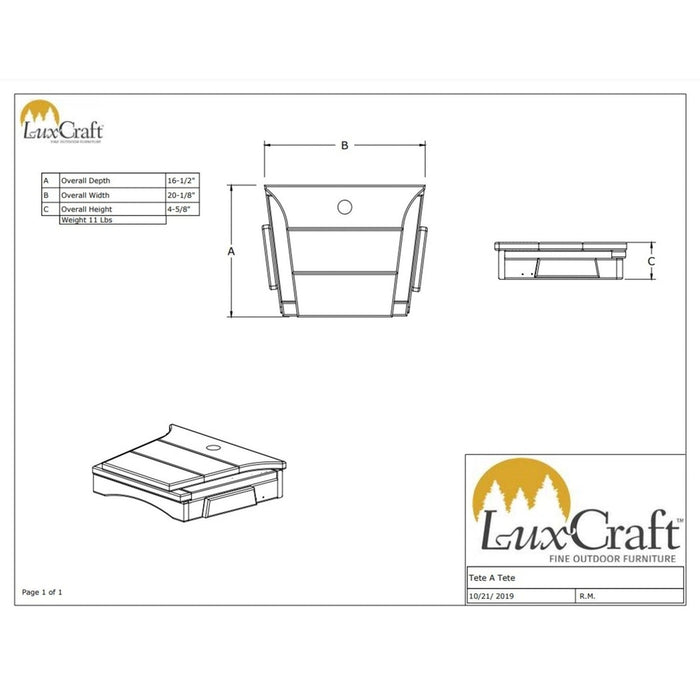 LuxCraft Balcony Poly Tete-a-Tete Table