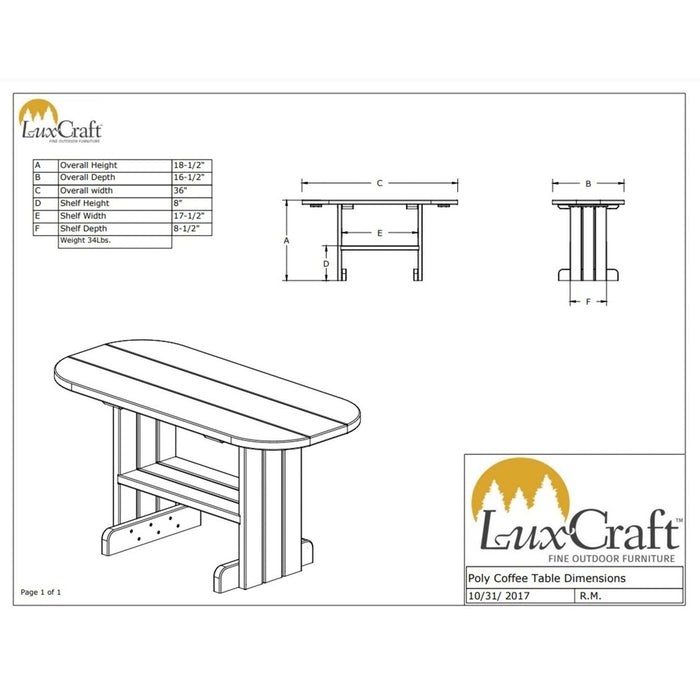 LuxCraft Poly Coffee Table