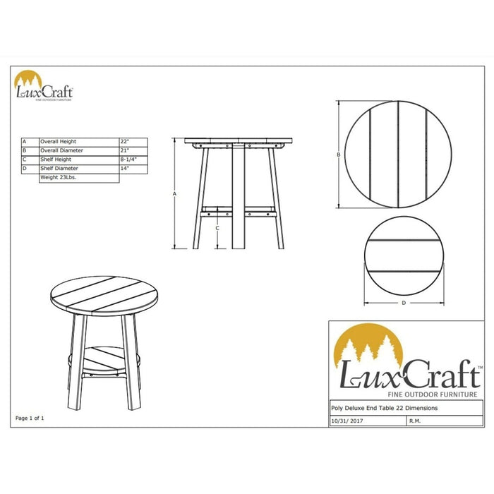 LuxCraft Deluxe Poly End Table