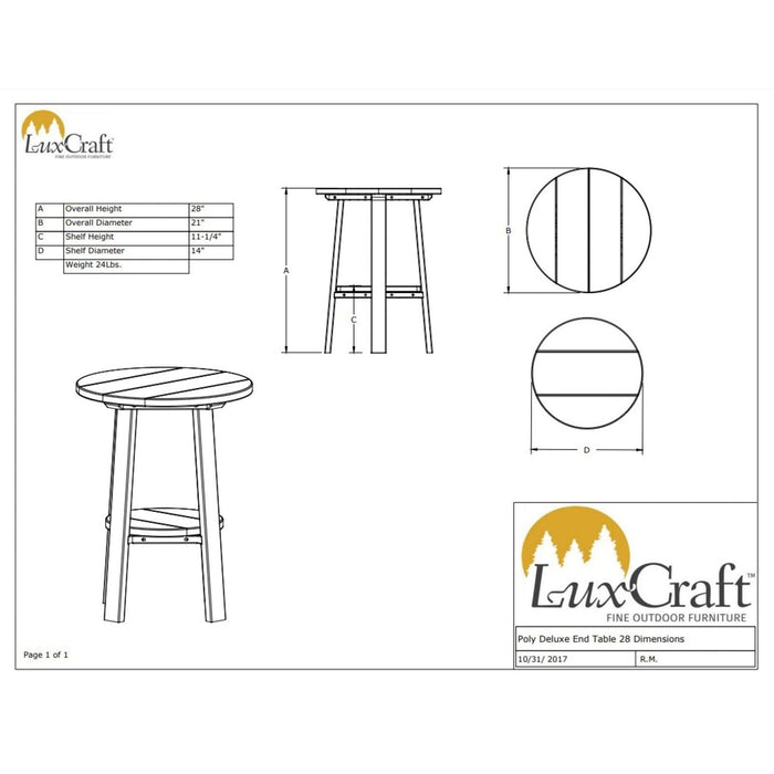 LuxCraft Deluxe 28" Poly End Table