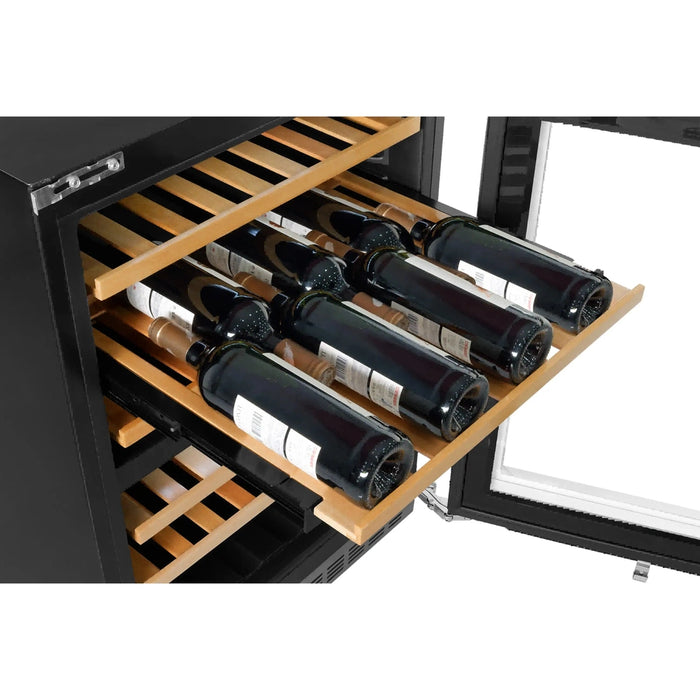Kucht 24-Inch Freestanding Dual Zone 52-Wine Bottles Wine Cooler in Stainless Steel (D24US)