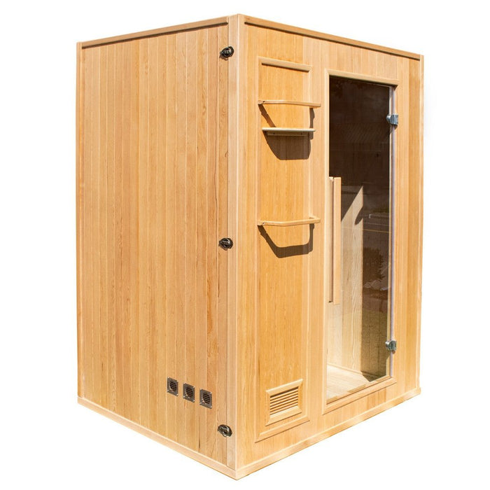 Aleko Canadian Hemlock Indoor Wet Dry Sauna - 3 kW ETL Certified Heater - 3 Person-1618925963