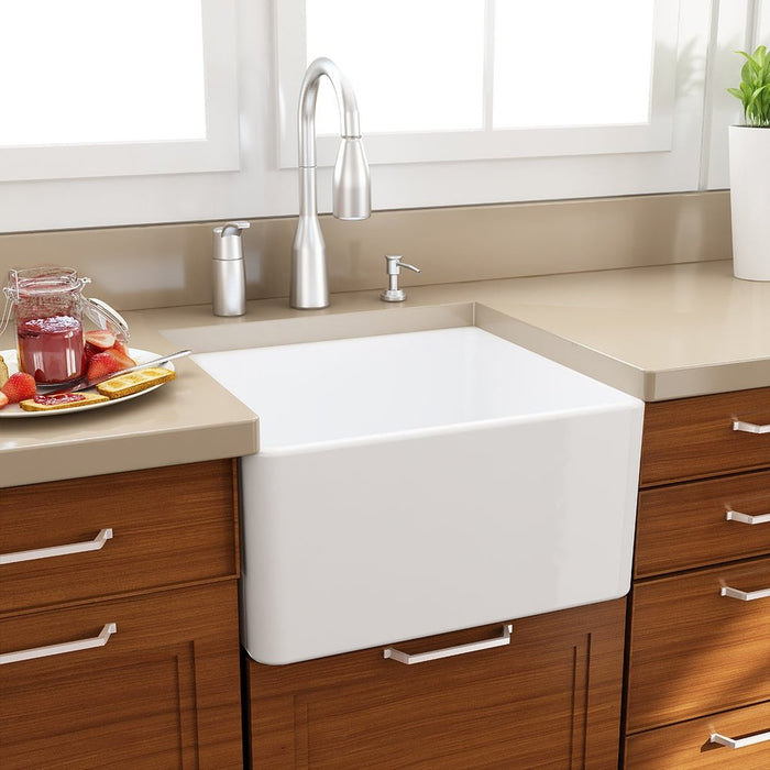 Nantucket Sinks 20 Inch Fireclay Farmhouse Kitchen Sink T-FCFS20