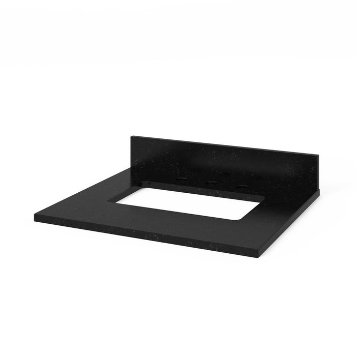 Jeffrey Alexander 24" White Wavecrest Vanity, Black Granite Vanity Top, undermount rectangle bowl