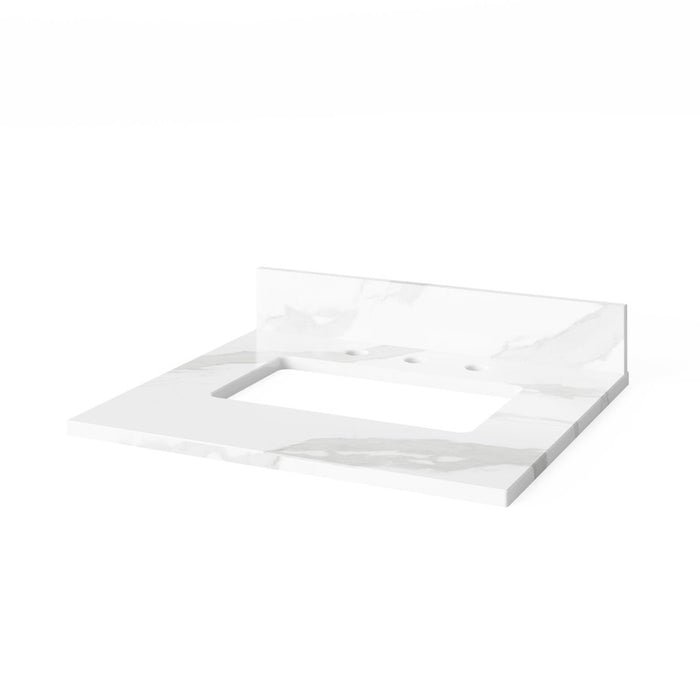 Jeffrey Alexander 24" White Astoria Vanity, Calacatta Vienna Quartz Vanity Top, undermount rectangle bowl