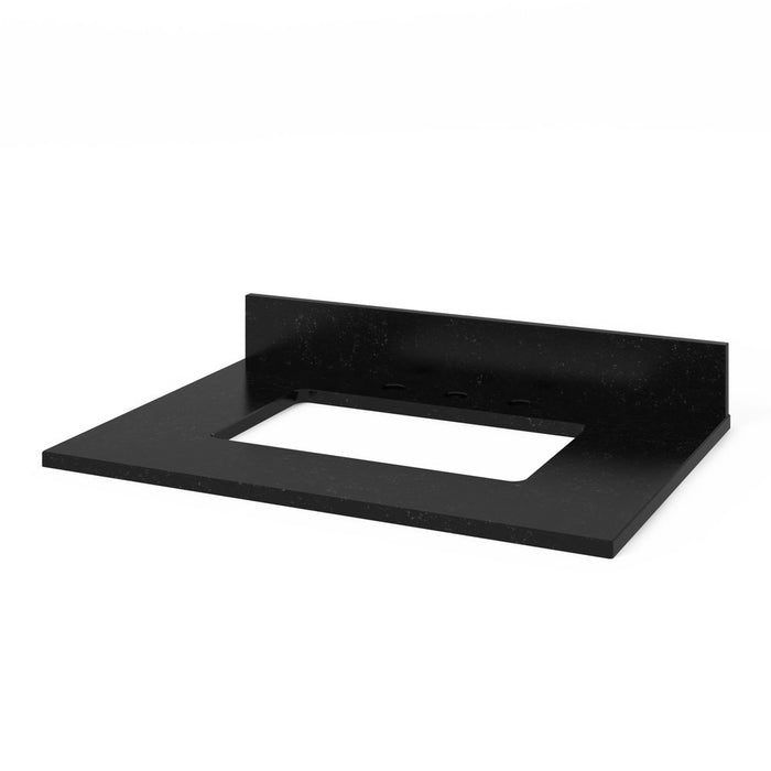 Jeffrey Alexander 30" Forest Green Wavecrest Vanity, Black Granite Vanity Top, undermount rectangle bowl