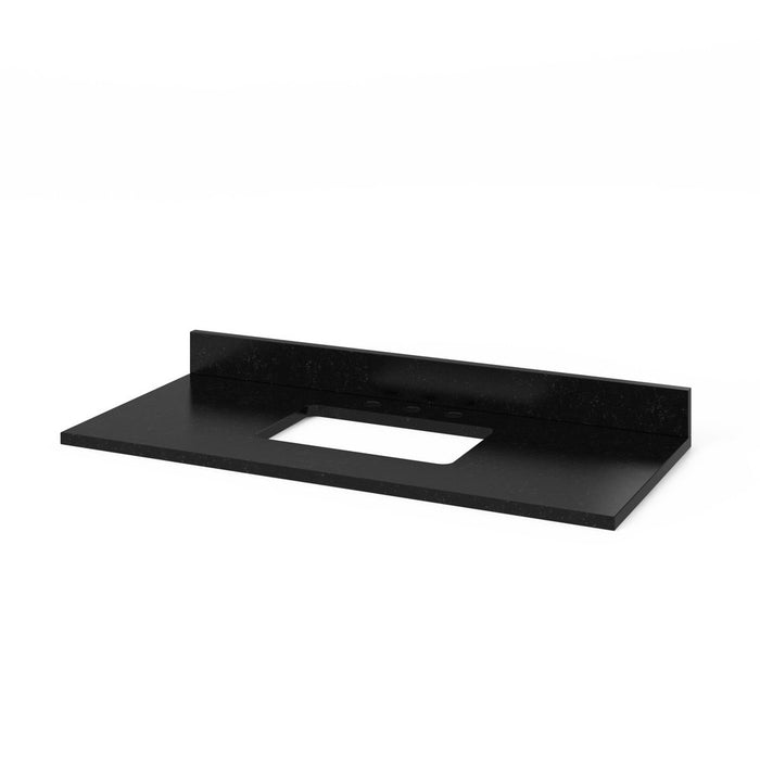 Jeffrey Alexander 48" Espresso Astoria Vanity, Black Granite Vanity Top, undermount rectangle bowl