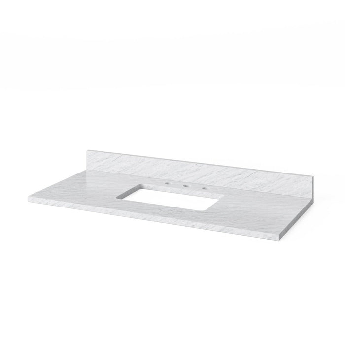 Jeffrey Alexander 48" White Adler Vanity, White Carrara Marble Vanity Top, undermount rectangle bowl