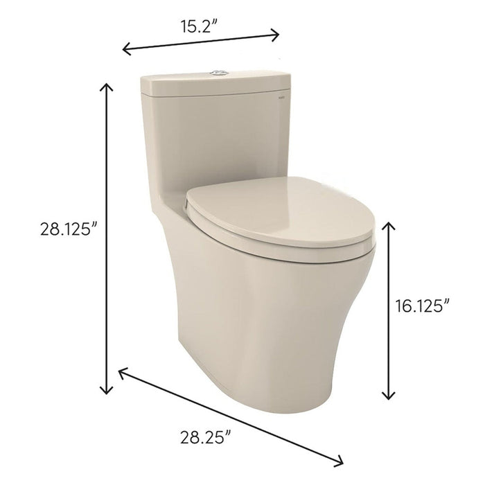 TOTO Aquia IV One-Piece 0.8 GPF & 1.28 GPF Dual-Flush Elongated Toilet With WASHLET+ Connection - Seat Included