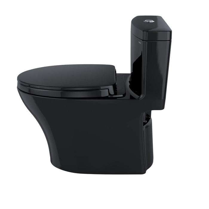 TOTO Aquia IV Ebony One-Piece 0.8 GPF & 1.28 GPF Dual-Flush Elongated Toilet With WASHLET+ Connection - Seat Included