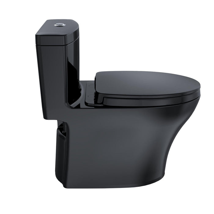 TOTO Aquia IV Ebony One-Piece 0.8 GPF & 1.28 GPF Dual-Flush Elongated Toilet With WASHLET+ Connection - Seat Included