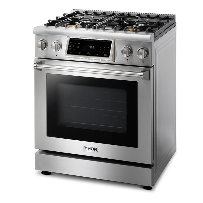 Thor Kitchen 30" Gas Range with 4.55 Cu. Ft. Self-Cleaning Oven and Tilt Panel in Stainless Steel (TRG3001)