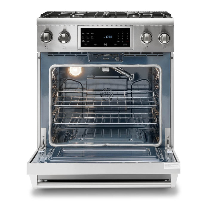 Thor Kitchen 30" Gas Range with 4.55 Cu. Ft. Self-Cleaning Oven and Tilt Panel in Stainless Steel (TRG3001)