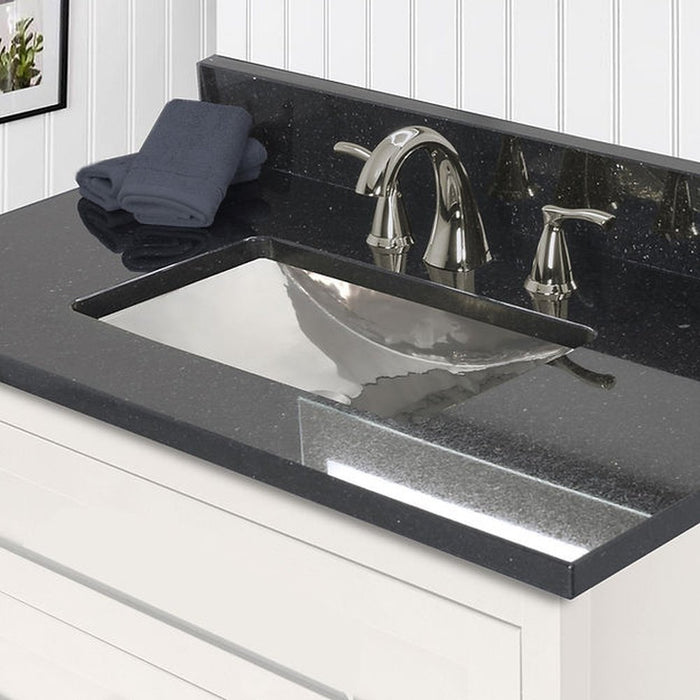 Brightwork Home Nantucket Sinks  Stainless Steel Rectangle Undermount Bathroom Sink without Overflow