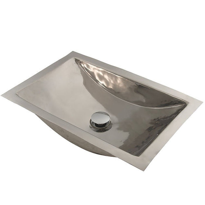 Brightwork Home Nantucket Sinks  Stainless Steel Rectangle Undermount Bathroom Sink without Overflow