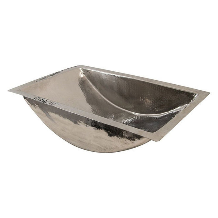 Brightwork Home Nantucket Sinks TRS2416 Hand Hammered Stainless Steel Rectangle Undermount Bathroom Sink