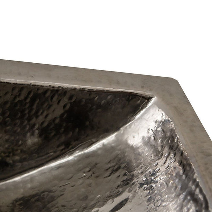 Brightwork Home Nantucket Sinks TRS2416 Hand Hammered Stainless Steel Rectangle Undermount Bathroom Sink