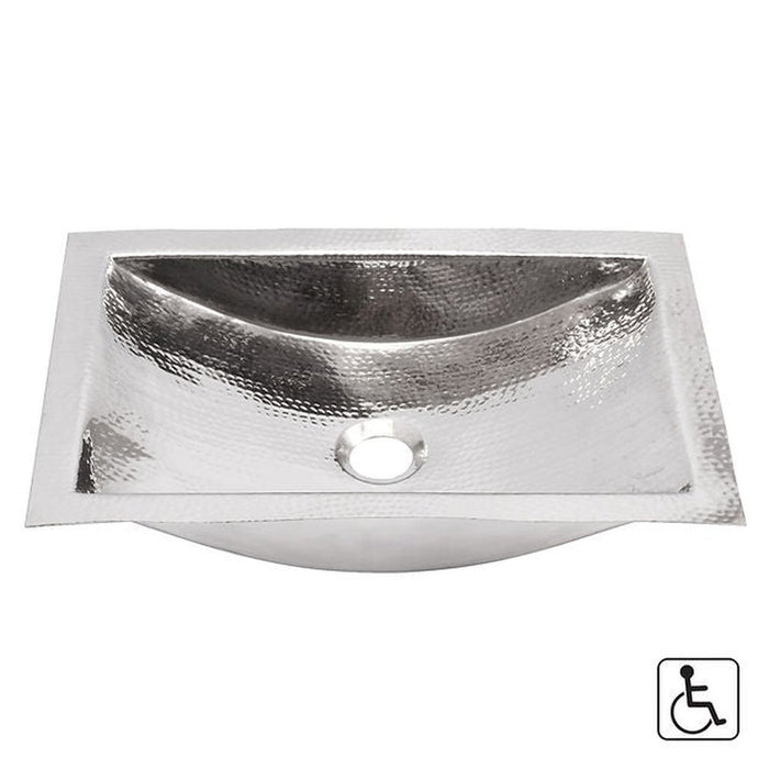 Brightwork Home Nantucket Sinks TRS Hand Hammered Stainless Steel Rectangle Undermount Bathroom Sink