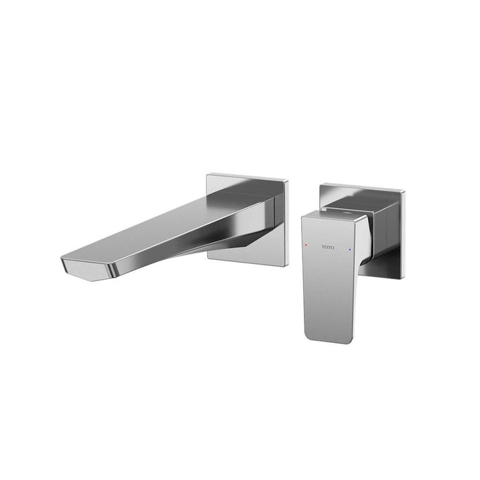 TOTO GE 3" 1.2 GPM Single Handle Long Spout Wall Mount Bathroom Sink Faucet with Comfort Glide Technology TLG07308U
