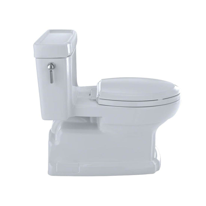 TOTO Guinevere 1.28 GPF One Piece Elongated Chair Height Toilet with Tornado Flush, CEFIONTECT Glaze, and Left Hand Lever - Soft Close Seat Included