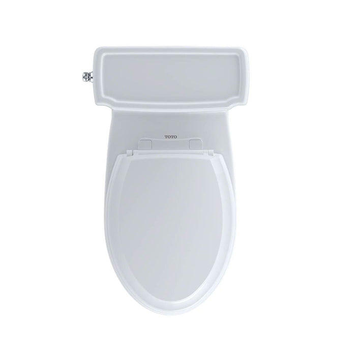 TOTO Guinevere 1.28 GPF One Piece Elongated Chair Height Toilet with Tornado Flush, CEFIONTECT Glaze, and Left Hand Lever - Soft Close Seat Included