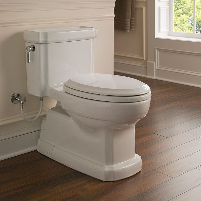 TOTO Guinevere 1.28 GPF One Piece Elongated Chair Height Toilet with Tornado Flush, CEFIONTECT Glaze, and Left Hand Lever - Soft Close Seat Included