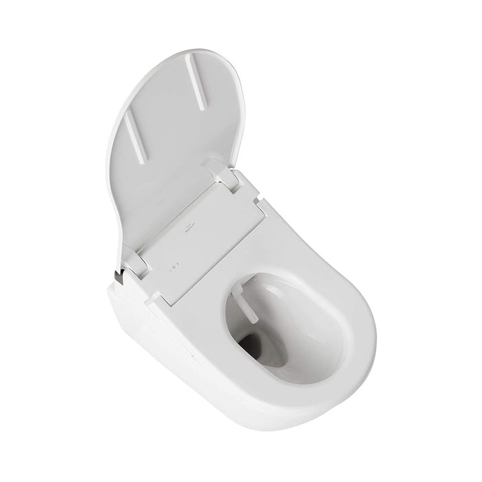 TOTO RP Wall-Hung D-Shape Toilet with RX Bidet Seat and DuoFit In-Wall 1.28 and 0.9 GPF Dual-Flush Tank System, Matte Silver CWT4474047CMFG#MS