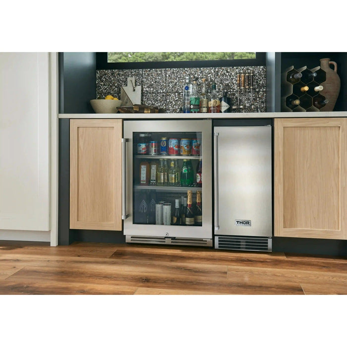 Thor Kitchen 24-Inch Undercounter Beverage Cooler in Stainless Steel - Right Hinge (TBR24U)