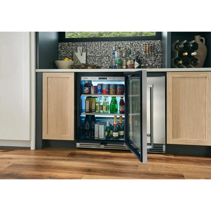 Thor Kitchen 24-Inch Undercounter Beverage Cooler in Stainless Steel - Right Hinge (TBR24U)