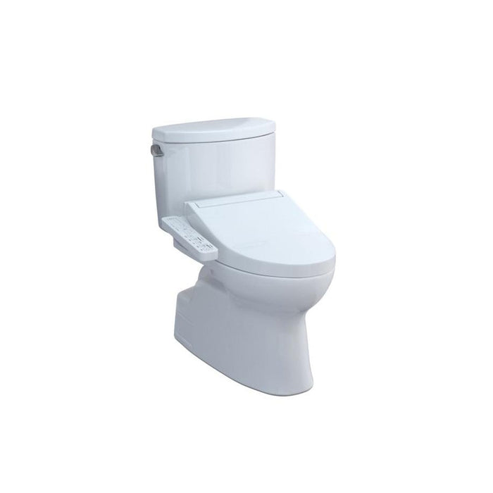 TOTO Vespin II 28 1/2" Two-Piece 1.28 GPF Single Flush Elongated Toilet and Washlet+ C2 in Cotton MW4743074CEFG#01