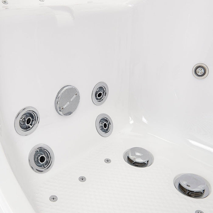 Ella's Bubbles's Bubbles Tub4Two 32"x60" Hydro + Air Massage w/ Independent Foot Massage Acrylic Two Seat Walk in Tub, Left Outswing Door, 2 Piece Fast Fill Faucet, 2" Dual Drains