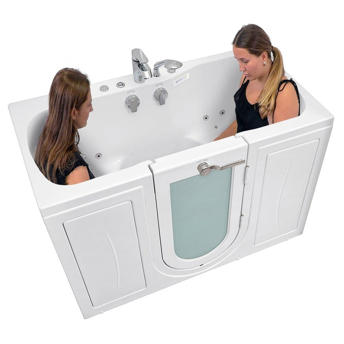 Ella's Bubbles's Bubbles Tub4Two 32"x60" Hydro + Air Massage w/ Independent Foot Massage Acrylic Two Seat Walk in Tub, Right Outswing Door, 2 Piece Fast Fill Faucet, 2" Dual Drains