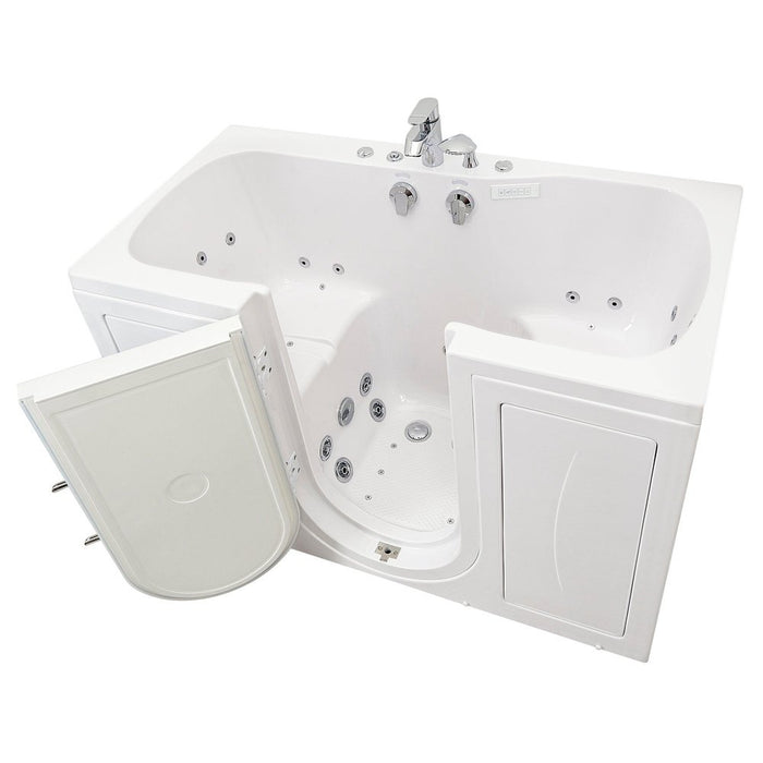 Ella's Bubbles's Bubbles Tub4Two 32"x60" Hydro + Air Massage w/ Independent Foot Massage Acrylic Two Seat Walk in Tub, Left Outswing Door, 2 Piece Fast Fill Faucet, 2" Dual Drains