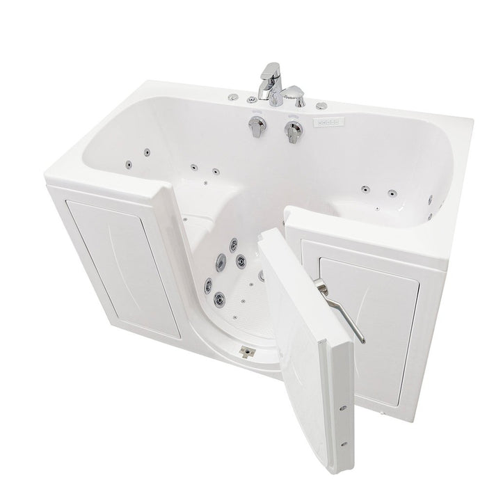 Ella's Bubbles's Bubbles Tub4Two 32"x60" Hydro + Air Massage w/ Independent Foot Massage Acrylic Two Seat Walk in Tub, Right Outswing Door, 2 Piece Fast Fill Faucet, 2" Dual Drains