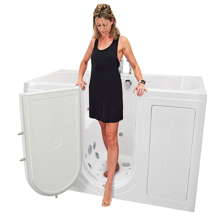 Ella's Bubbles's Bubbles Tub4Two 32"x60" Hydro + Air Massage w/ Independent Foot Massage Acrylic Two Seat Walk in Tub, Left Outswing Door, 2 Piece Fast Fill Faucet, 2" Dual Drains