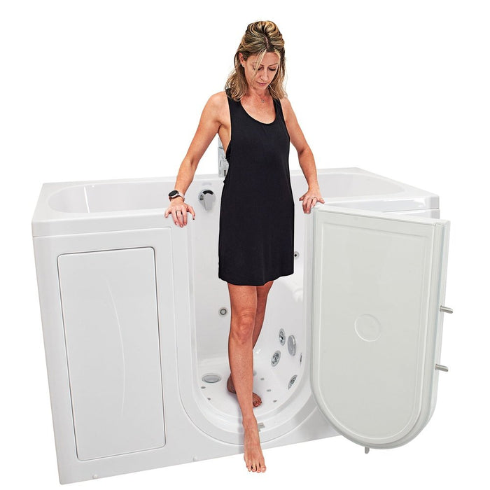 Ella's Bubbles's Bubbles Tub4Two 32"x60" Hydro + Air Massage w/ Independent Foot Massage Acrylic Two Seat Walk in Tub, Right Outswing Door, 2 Piece Fast Fill Faucet, 2" Dual Drains