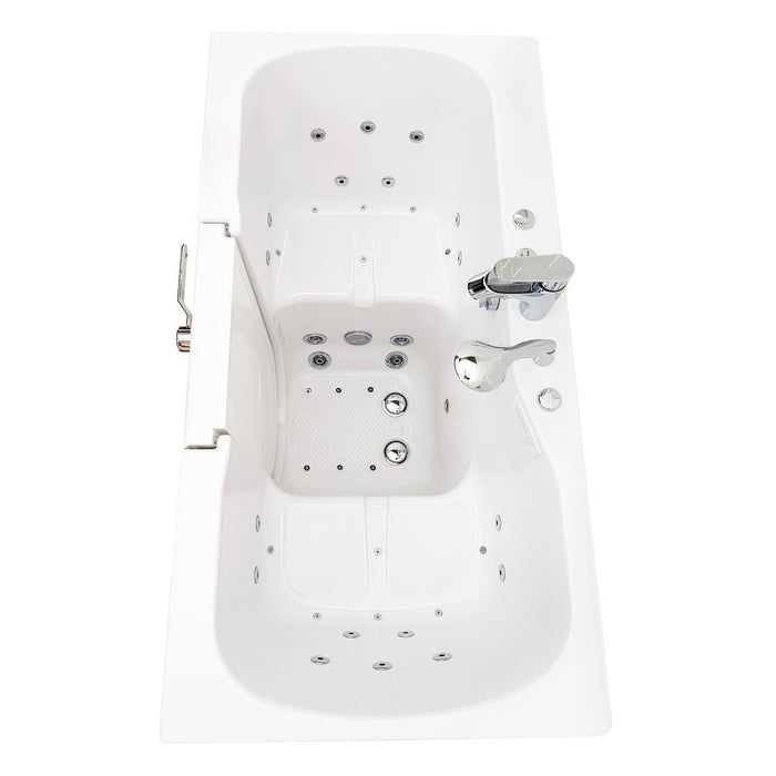 Ella's Bubbles's Bubbles Tub4Two 32"x60" Hydro + Air Massage w/ Independent Foot Massage Acrylic Two Seat Walk in Tub, Left Outswing Door, 2 Piece Fast Fill Faucet, 2" Dual Drains