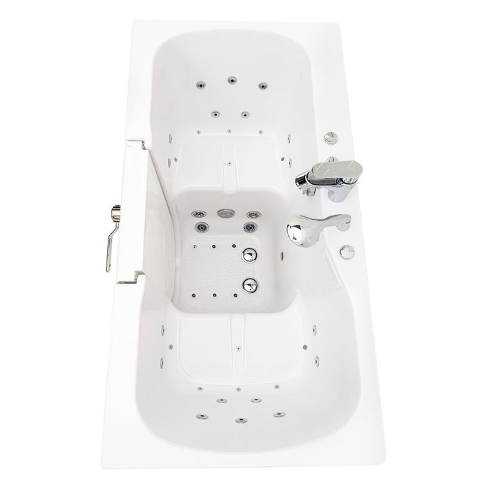 Ella's Bubbles's Bubbles Tub4Two 32"x60" Hydro + Air Massage w/ Independent Foot Massage Acrylic Two Seat Walk in Tub, Right Outswing Door, 2 Piece Fast Fill Faucet, 2" Dual Drains