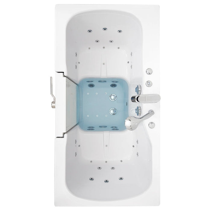 Ella's Bubbles's Bubbles Tub4Two 32"x60" Hydro + Air Massage w/ Independent Foot Massage Acrylic Two Seat Walk in Tub, Left Outswing Door, 2 Piece Fast Fill Faucet, 2" Dual Drains