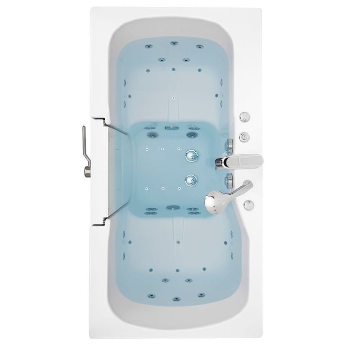 Ella's Bubbles's Bubbles Tub4Two 32"x60" Hydro + Air Massage w/ Independent Foot Massage Acrylic Two Seat Walk in Tub, Left Outswing Door, 2 Piece Fast Fill Faucet, 2" Dual Drains