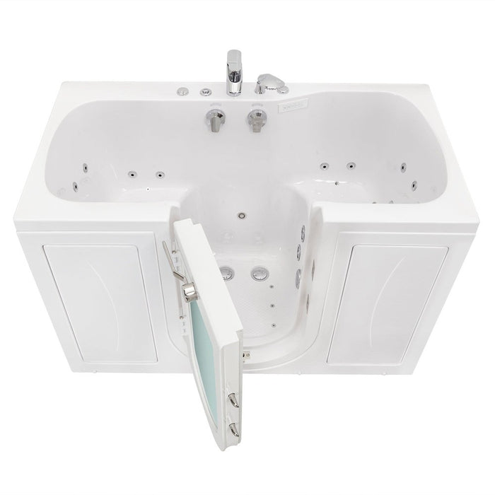 Ella's Bubbles's Bubbles Tub4Two 32"x60" Hydro + Air Massage w/ Independent Foot Massage Acrylic Two Seat Walk in Tub, Left Outswing Door, 2 Piece Fast Fill Faucet, 2" Dual Drains