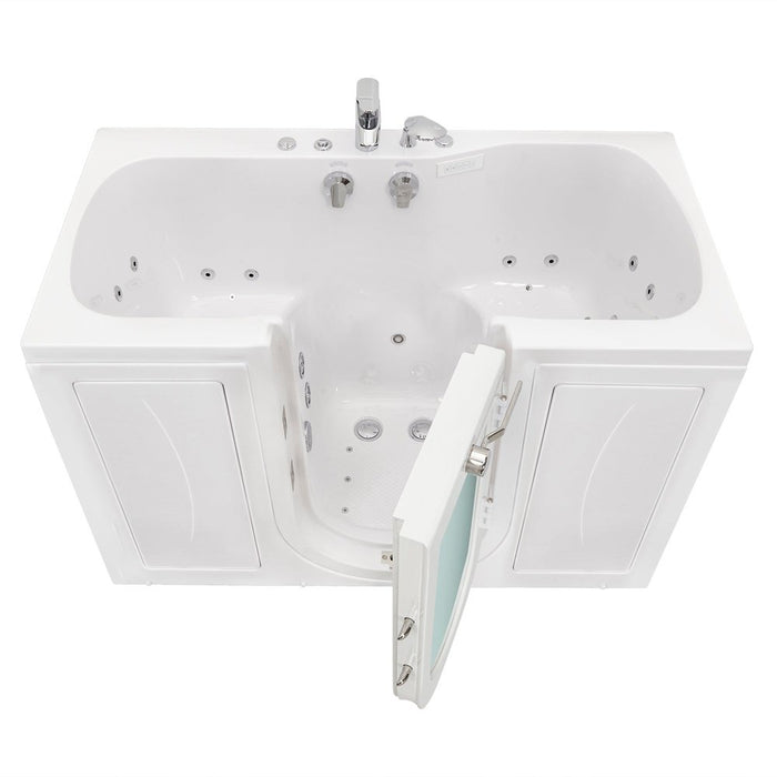 Ella's Bubbles's Bubbles Tub4Two 32"x60" Hydro + Air Massage w/ Independent Foot Massage Acrylic Two Seat Walk in Tub, Right Outswing Door, 2 Piece Fast Fill Faucet, 2" Dual Drains