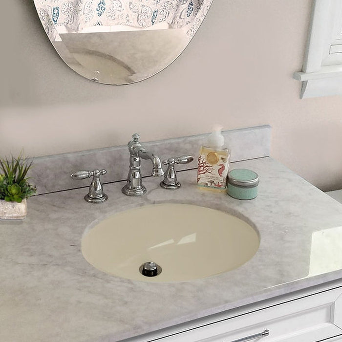 Great Point Collection Nantucket Sinks  15 Inch X 12 Inch Undermount Ceramic Sink In Bisque UM-15x12-B