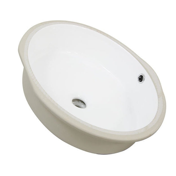 Great Point Collection Flat Bottom Oval Undermount Sink - White - 17'x 14' - Bowl depth 4.5'