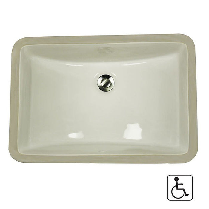 Great Point Collection Nantucket Sinks  18 Inch X 12 Inch Undermount Ceramic Sink In Bisque UM-18x12-B